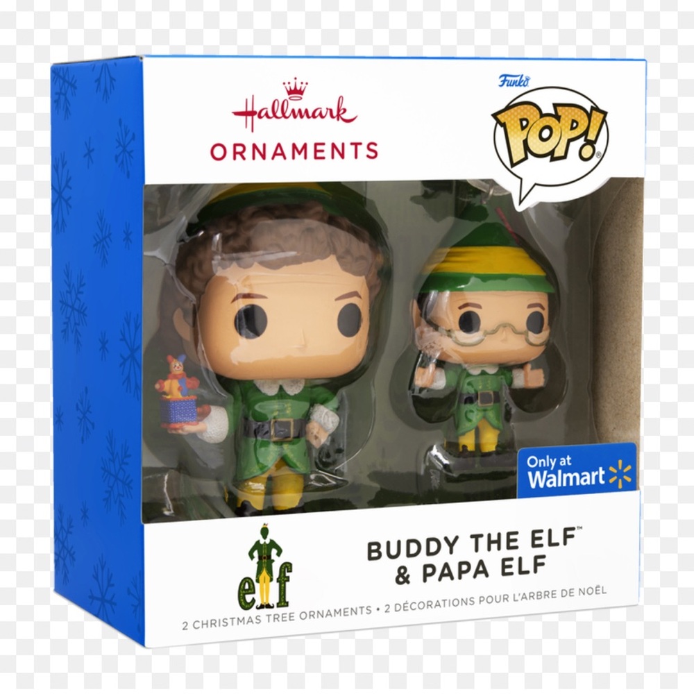 Hallmark Buddy & Papa Elf Ornaments in Green and Yellow